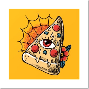 Pizza Monster Tattoo Graphic Posters and Art